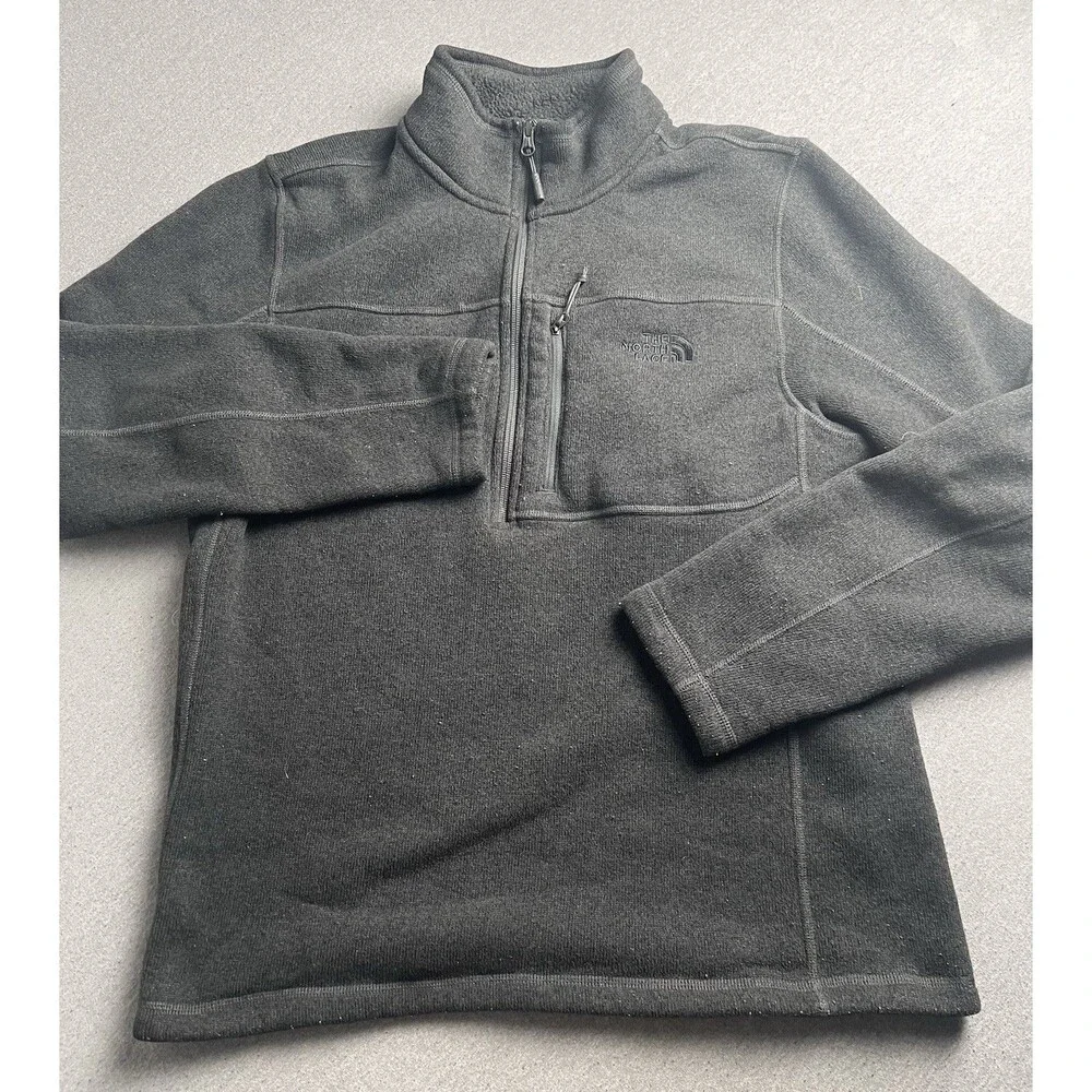 The North Face Jacket Men's L Gray Gordon Lyons 1/4 Zip Pullover Outdoor Hiking